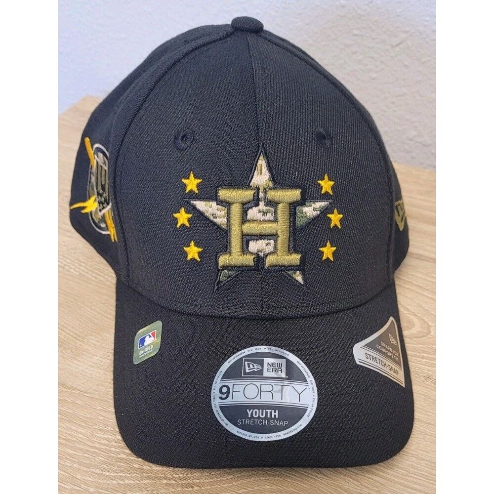 Youth Houston Astros Hat 9FORTY 2024 Armed Forces Day Snapback Cap New Era